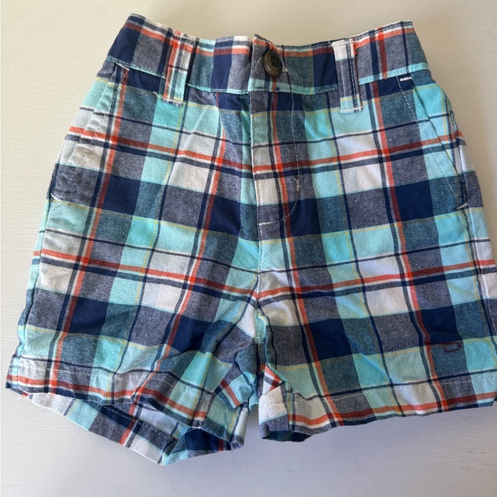 Janie and Jack plaid boy shorts 12-18 months